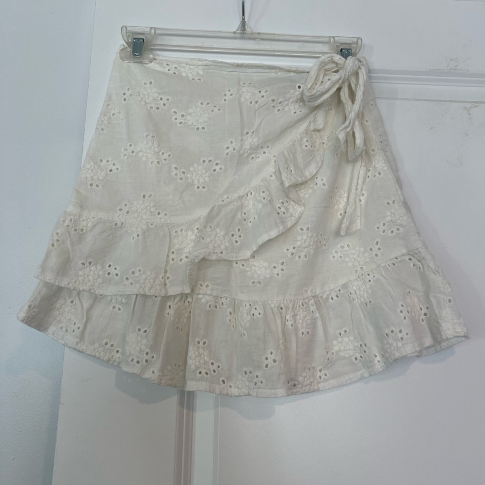 Princess Polly Cream Floral Mini Skirt